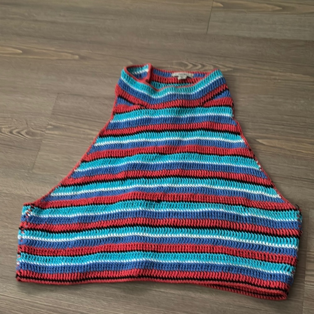 Striped Crochet Halter Top